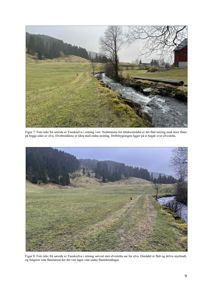 Fotografier av Fauskeelva og omgivelsene, inkludert beskrivende tekster under bildene.