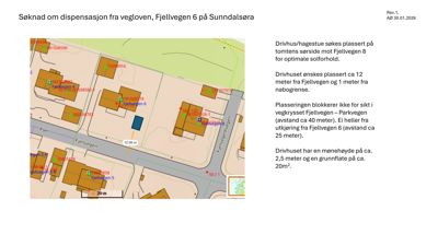 Situasjonsplan som viser tomtens plassering i forhold til nabotomter, veier og nabolag.