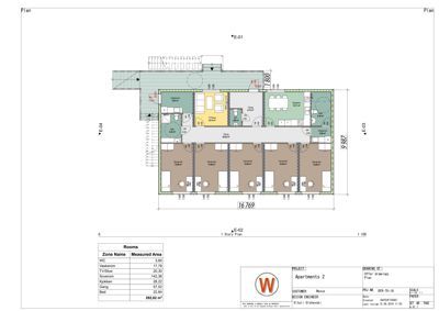 Etasjeplan (1. etasje) for et flerommers leilighet med romfordeling, mål og arealoppsett.