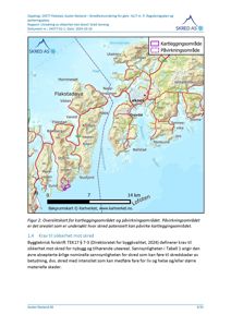 Oversiktskart over Flakstadøya som viser kartleggingsområde og påvirkningsområde for skredvurdering.