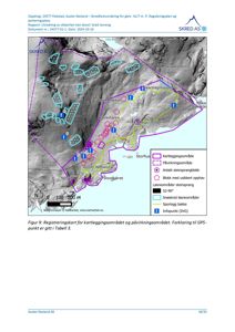 Registreringskart over kartleggings- og påvirkningsområde for skredfarevurdering i Auster Nesland, med overlagte data om steinsprangblokker, løseområder og sporlogg.