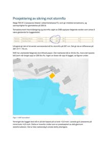 Et havnivåkart som viser et område med blå farge som indikerer vannstand, og en gul markering for bygget.
