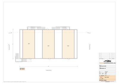Etasjeplan (Etasje 2) som viser romfordeling, veggposisjon og fasader for en bygning.