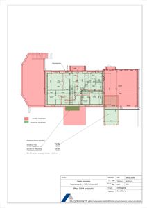 Etasjeplan (BYA) som viser romfordeling, nye og eksisterende arealer, samt tekniske mål og forklaringer på endringer.