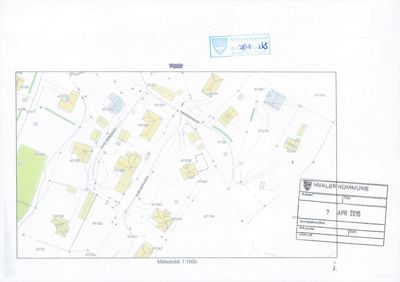 Situasjonsplan som viser eiendomsinndeling, bygningers plassering og vegnett i Hvaler kommune.