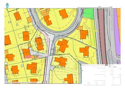 Situasjonsplan for Nøttusveien 15 som viser tomt, bygninger, veier og grunneiergrenser.