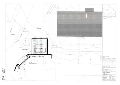 Situasjonsplan som viser bygningens plassering i forhold til tomme, vei, og naboeiendom.