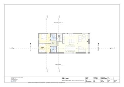 Etasjeplan (Plan 2. etasje) som viser romfordeling, vegger og møblering for en bolig.