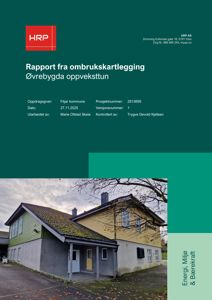 Fotografi av en eksisterende bygning, sannsynligvis en del av en rapport om en ombrukskartlegging.