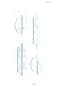 Fasadetegning (opprikk) av en bygning med mål og detaljer.
