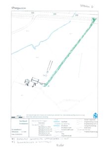 Situasjonsplan (grunnkart) som viser eiendomsforhold, vegnett, høydekurver og eiendomsavgrensninger for et område ved Strungensraa.