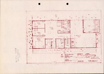 Etasjeplan (1. etg) som viser romfordeling, veggposisjon og mål for en bolig.