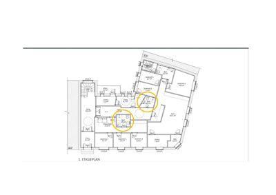 Etasjeplan (1. ETASJEPLAN) som viser romfordeling, arealer og plassering av sanitæranlegg.