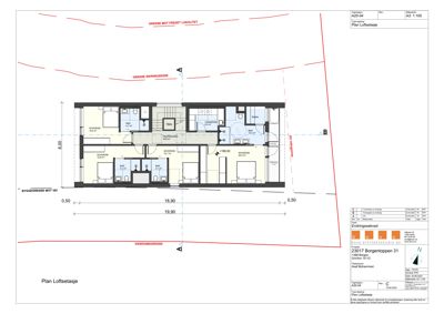 Etasjeplan (Loftsetasje) som viser romfordeling, mål og grenser.