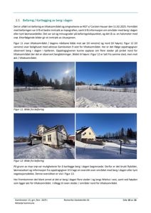 Fotografier fra befaring av et område med berg i dagen, inkludert bilder av en bolig og omgivelsene.