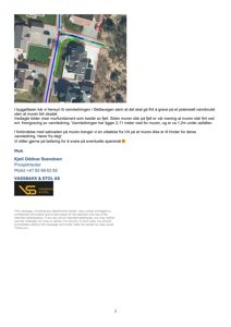 Satellittbilde (flyfoto) av et byggeområde med overlagte ruter og tekst som indikerer vannledning og murens plassering.