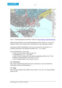 Et kvartærgeologisk løsmasekart over et område ved Oslofjorden, med en rød sirkel som markerer et spesifikt område for undersøkelse.