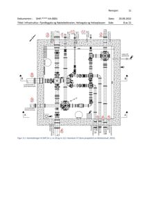 Tegning som viser vannledningsnett (rør, ventiler og tilkoblinger) i et byggeprosjekt.