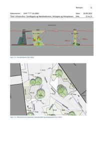 Bildet viser en situasjonsplan (øversikt) og et planutsnitt av en kjellerstue med detaljer om plantefelt, pimpsteiner og høydemål.