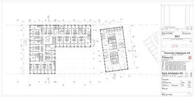 Etasjeplan (etg) som viser romfordeling og dimensjoner for et bygg.