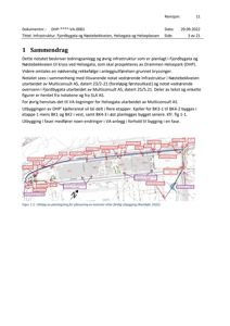 Utklipp fra en plantegning som viser plassering av kummer og infrastruktur i Fjordbygata og Nøstebekkveien etter ferdigbygging.
