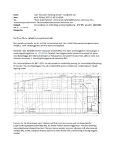 En situasjonsplan som viser planlagt plassering av midlertidig varemottak (BK3) i forhold til eksisterende bebyggelse og nabofeltet BK2.
