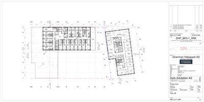 Etasjeplan eller romfordeling for en bygning, sannsynligvis et plan over et helse- eller omsorgsbygg.