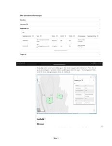 Et digitalt kart med eiendomsinformasjon og bygningsoversikt