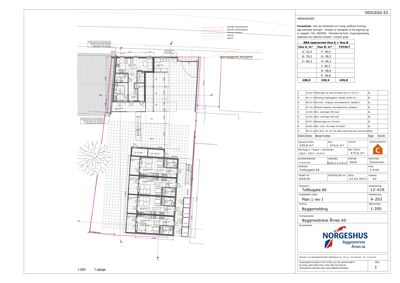 Etasjeplan (1. etasje) med romfordeling og arealoppsett for bygget på Tøllbugata 66.