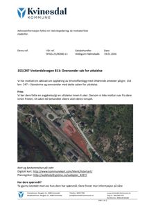 Et flyfoto eller kart som viser et område med en bygning (rødt) og tilhørende areal, inkludert en markør.