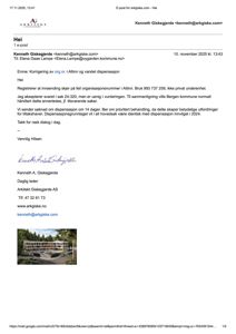 Fotografi av en planlagt eller eksisterende fleretasjes bygning sett fra utsiden.