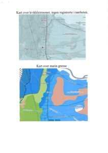 To kart som viser kvikkleire- og marin grense i et område med byer som Bergs, Ringstad og Lilleng.