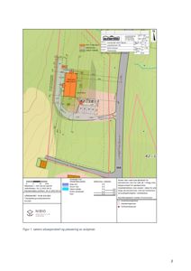 Situasjonsplan som viser tomtens grenser, eksisterende bebyggelse (Lyngeforbinder), planlagt bebyggelse (Lyngeforbinder 109), og arealbruk.