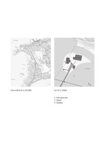 Bildet viser to kart: et situasjonskart (Vestre Ørland) og en detaljert tomteplan (63-10) med plassering av bygninger.
