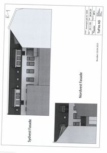 Fasadetegning som viser Nordvest- og Sydvestfasaden til en bygning.