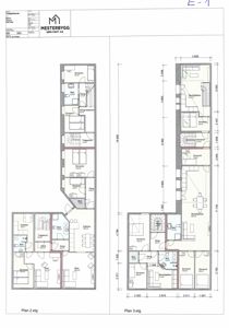 Plantegning som viser romfordeling og dimensjoner for 2. etasje (Plan 2.etg) og 3. etasje (Plan 3.etg) av en bolig.