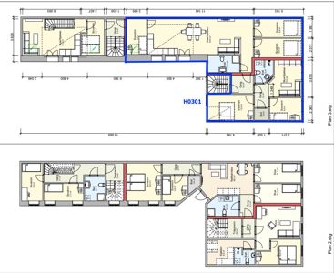 Etasjeplaner (Plan 2. etg og Plan 3. etg) som viser romfordeling, møblering og dimensjoner for en bolig.
