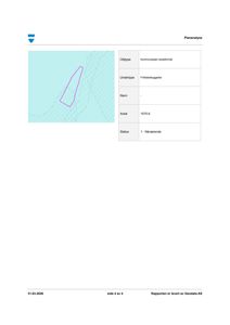 Kommuneplan med arealformål for en tomt (fritidsbebyggelse) med angitt areal og status.