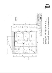 Etasjeplan (etasjeplan) som viser romfordeling, veggposisjon og mål for en eksisterende bygning.