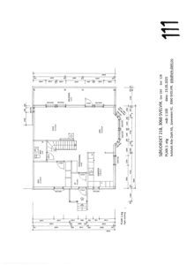 Etasjeplan (PLAN 1 - 1EG) som viser romfordeling, mål og funksjoner i et hus.