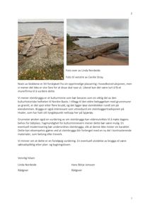 To fotografier av en steinbrygge ved kysten, med tekster under som identifiserer dem som bilder av Linda Nordeide og Cecilie Stray.