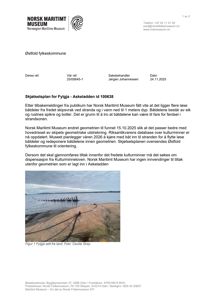 Fotografi av fykjla sett fra land, som illustrerer den fysiske plasseringen og utseendet på kulturminnet.