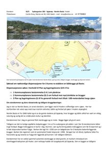 Et fotografi av eiendommen Nordre Basto sett fra sjøen, med markerte tidligere brygger, molo og skipsvrak.