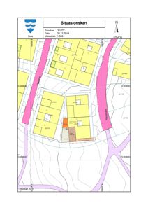 Situasjonskart som viser eiendomsnummer 3/1277 med nabolag, vegsystem og topografi.