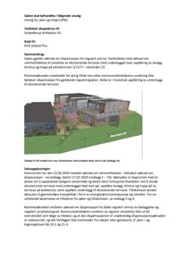 Et dokument fra en byggesak som viser et 3D-modell (rendering) av eiendommen Havstrøm 23, inkludert tekst om saken og vedleggsreferanser.