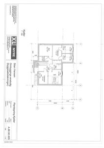 Etasjeplan for kjelleretasje (Kjeller) som viser romfordeling, mål og areal.