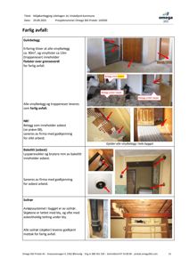 Fotografier av farlig avfall i bygget, inkludert gulvbelegg, bakelit og soilrør