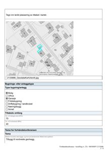 Et utsnitt av et kart (GeodataKart) som viser eiendomsnummer 2133686 og nabolag, inkludert en markert plassering for et tiltak.