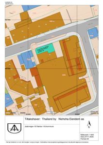 Situasjonsplan som viser eiendomsforhold, bygninger, veier og arealbruk i området rundt Jadarvegen 16 i Hå kommune.