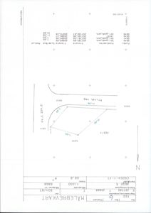 Målebrevkart som viser eiendomsgrenser, areal og punktmerker for eiendom 150/1.